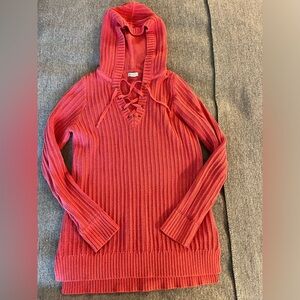 LL Bean Shaker Knit Tie Front Sweater